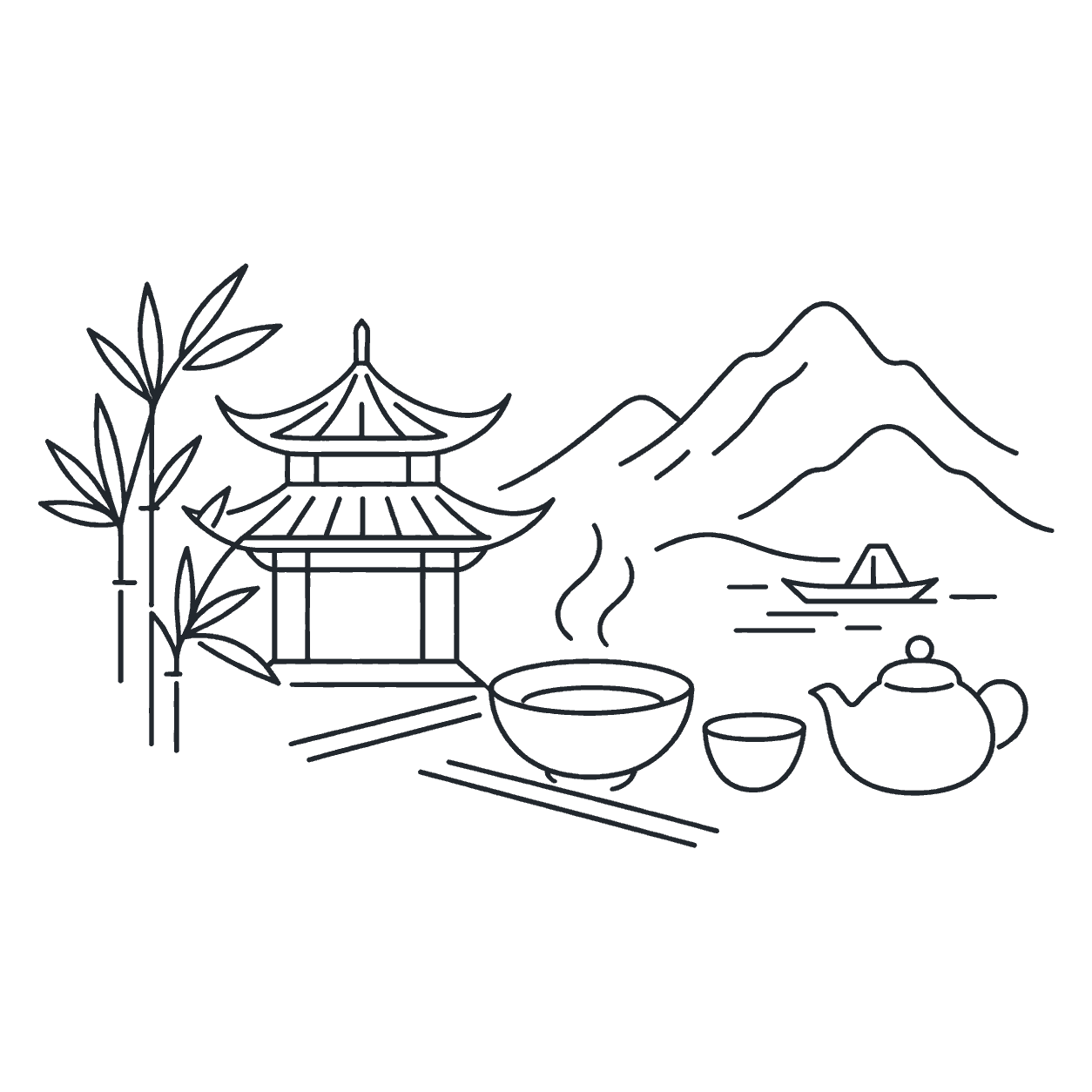 Line illustration representing local food and cultural experiences