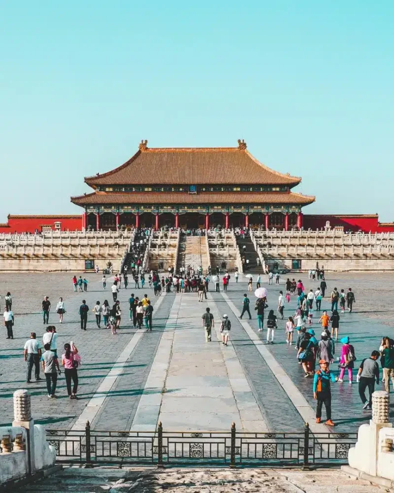 Courtyard and palace hall in Beijing’s Forbidden City