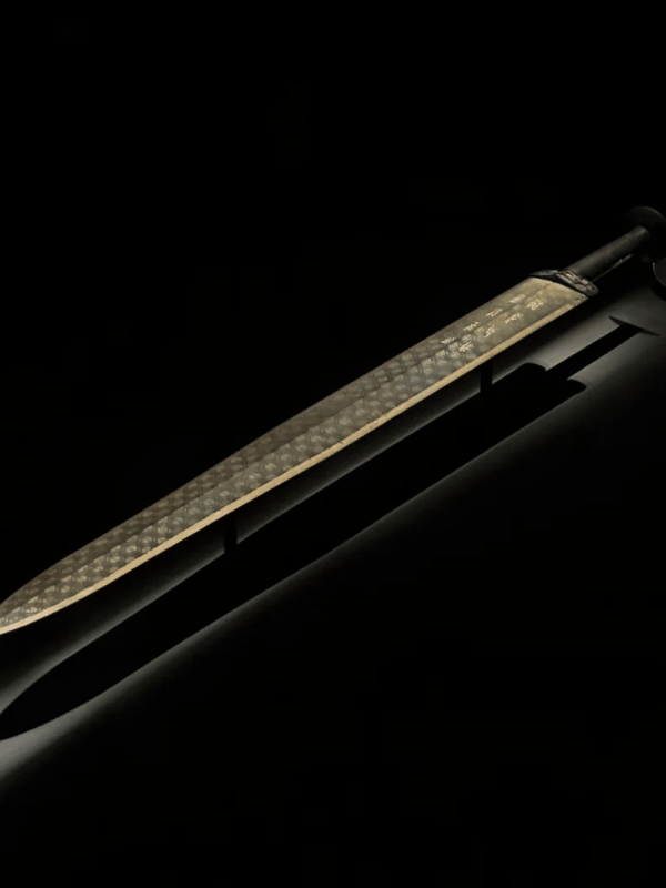 Sword of Goujian, ancient Chinese bronze sword from the Spring and Autumn Period, museum artifact with diamond-patterned blade