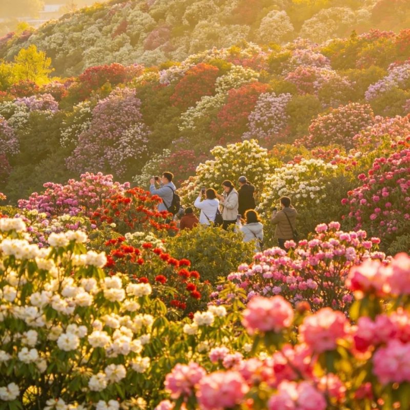 Baili Azalea Scenic Area, Guizhou Baili Azalea Scenic Area in Guizhou with colorful rhododendron blooms in spring