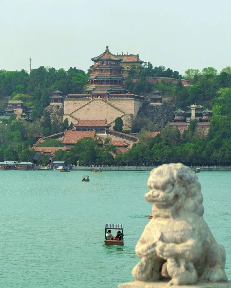 A view of the Summer Palace in Beijing overlooking Kunming Lake and Longevity Hill.