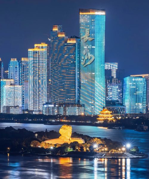 changsha-orange-isle-night-mao-statue-skyline