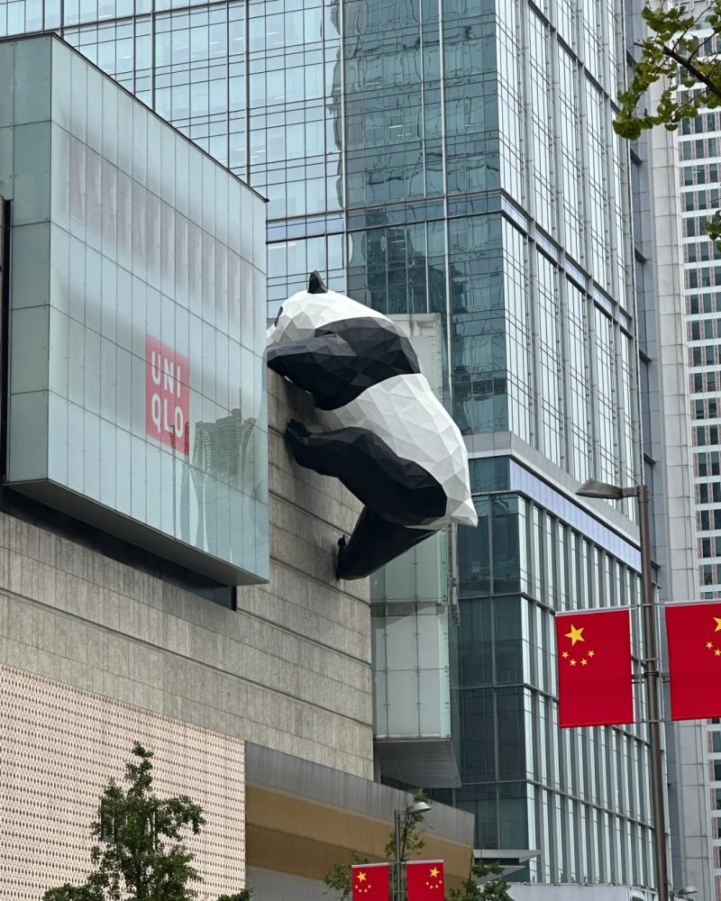 IFS panda landmark in central Chengdu during a private Sichuan tour