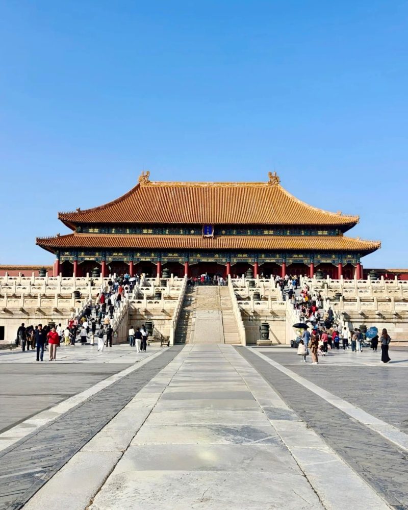 Forbidden City central axis in Beijing with imperial courtyards