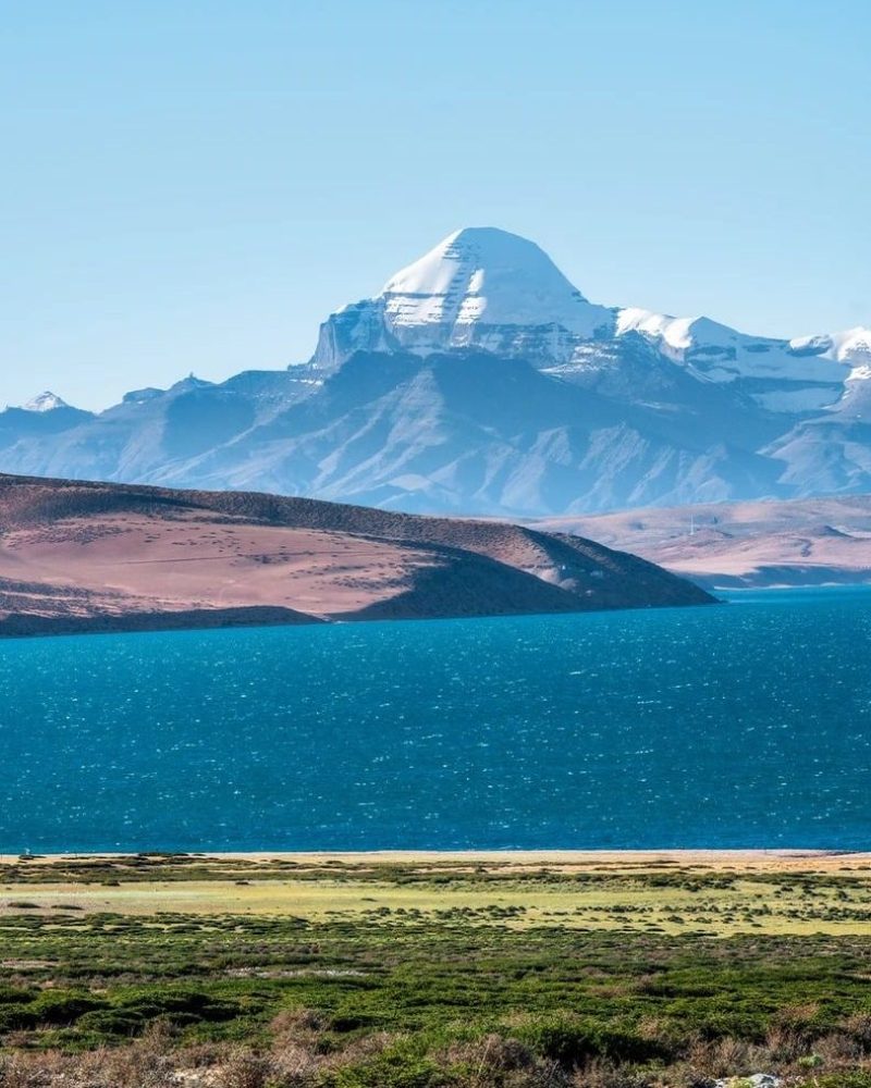 Lake Manasarovar near Mount Kailash in western Tibet