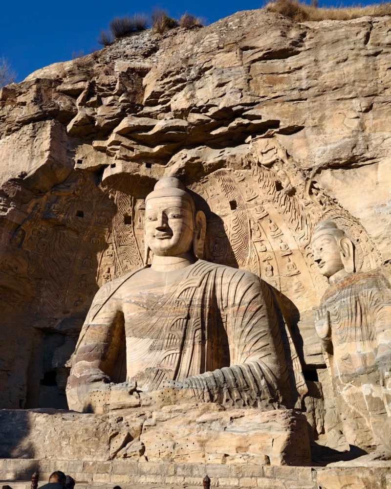 Seated Buddha statue at the Yungang Grottoes in Datong, Shanxi