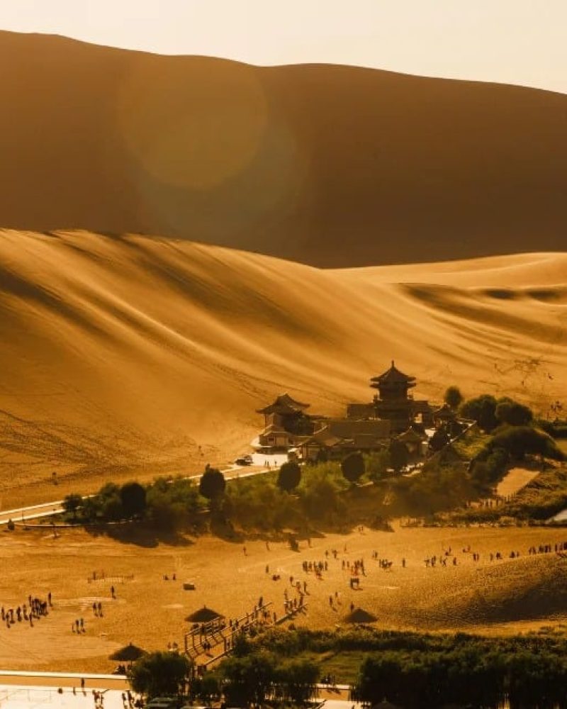 Mingsha Mountain and Crescent Lake on the Silk Road in Dunhuang