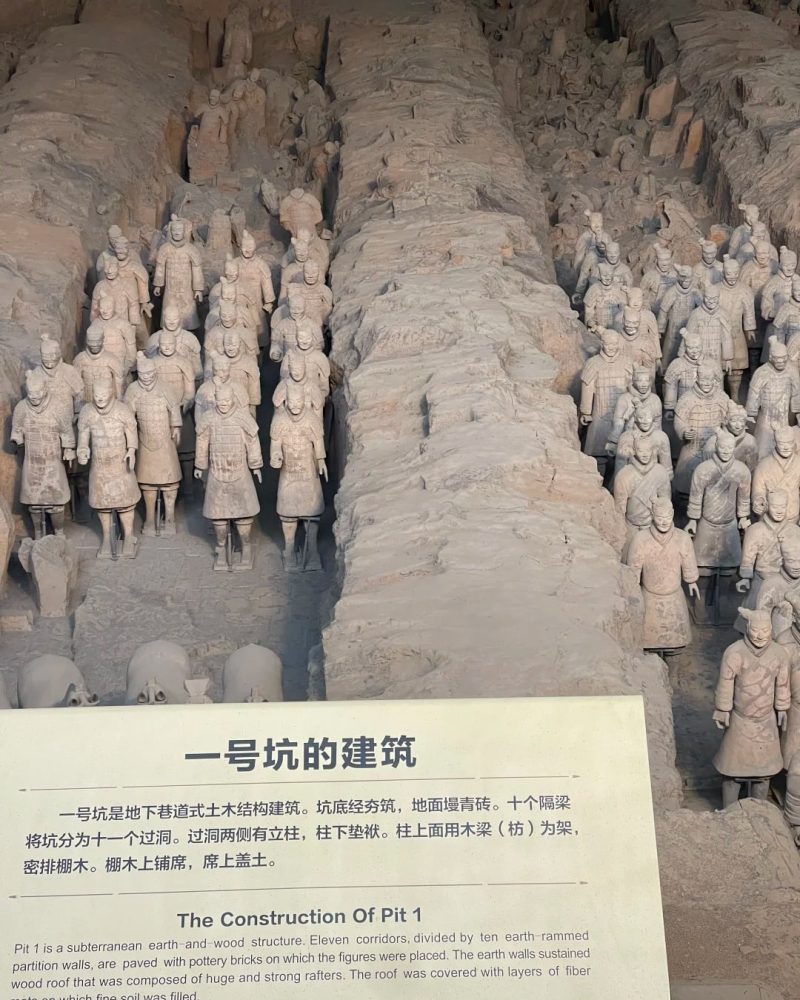 Terracotta Warriors in Pit 1 at the Xi'an museum site