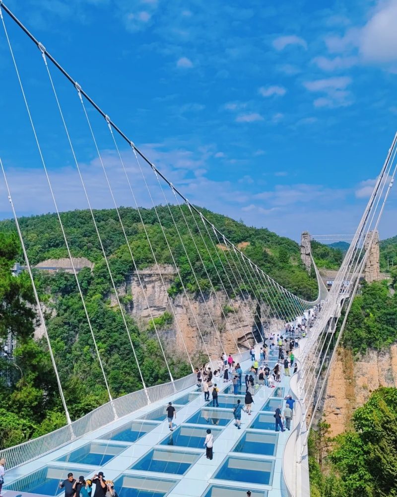 Zhangjiajie Grand Canyon Glass Bridge above the valley